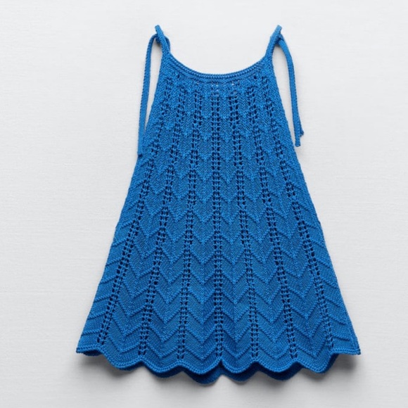 NWT ZARA Crochet💙Openwork knit top💙 - Picture 4 of 16